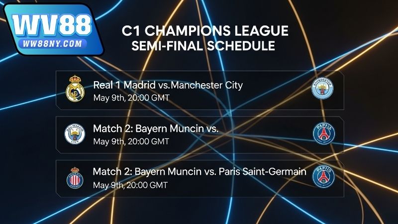 Cách theo dõi lịch thi đấu bán kết C1