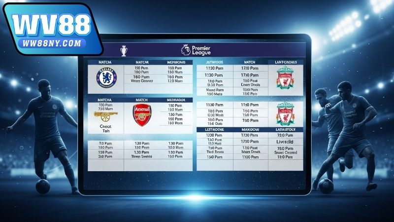 Cách theo dõi lịch thi đấu bóng đá Ngoại hạng Anh