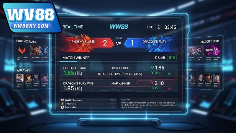 Ưu điểm khi theo dõi bảng cược esports thời gian thực tại WW88