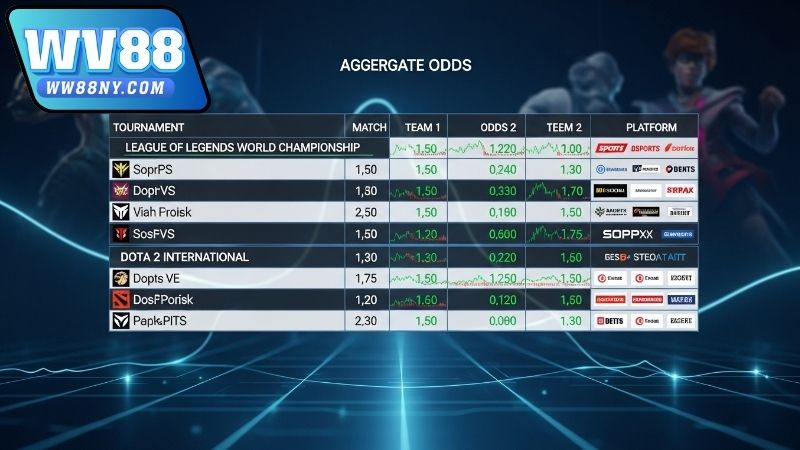 Ưu điểm của tổng hợp bảng kèo Esports theo giải đấu tại WW88